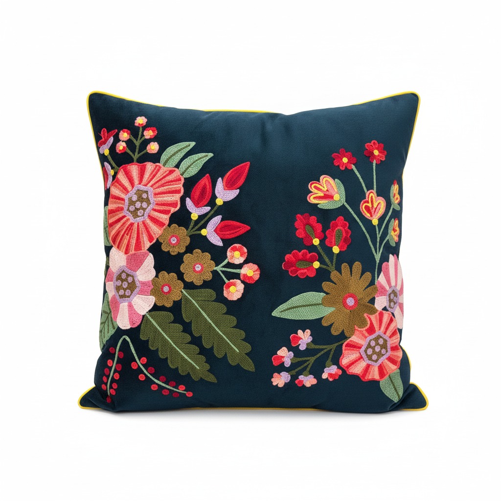 Velvet Night Garden Pillow